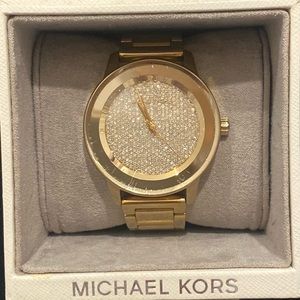 Michael Korda Kinsey Gold Dial Good Steel Strap Watch For Women